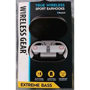 Wireless Gear True Wireless Sport Earhooks Bluetooth Extreme Bass Hands Free Mic